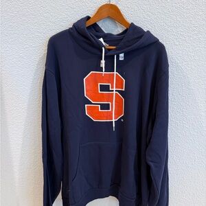 Syracuse Bella Canvas Navy Hoodie with Bold Orange Letter